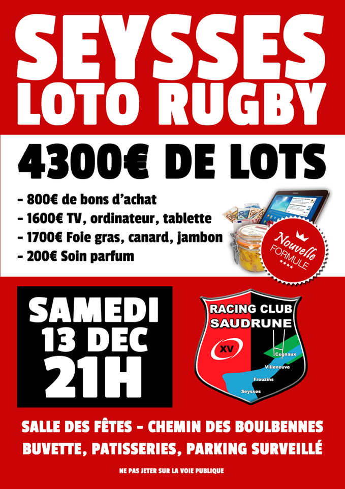 GRAND LOTO DU RUGBY A SEYSSES !!!
