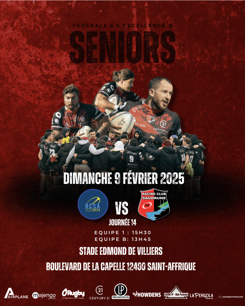 Le RC Saudrune en déplacement à Saint-Affrique pour la 14e journée de Fédérale 3